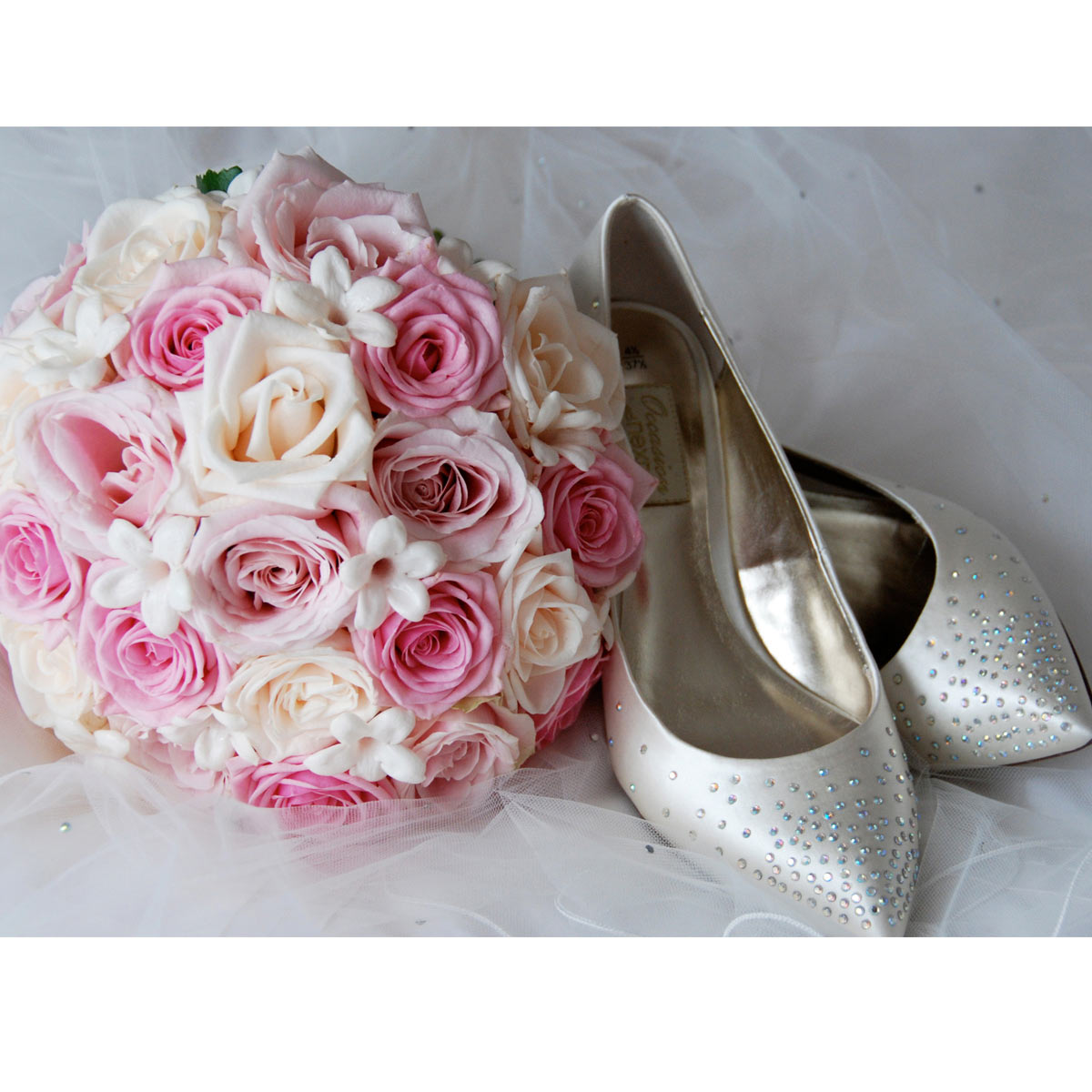Brautstrauß und Schuhe